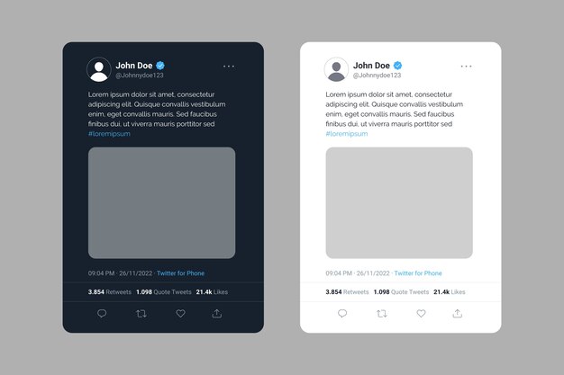 Maqueta de tweet de diseño plano