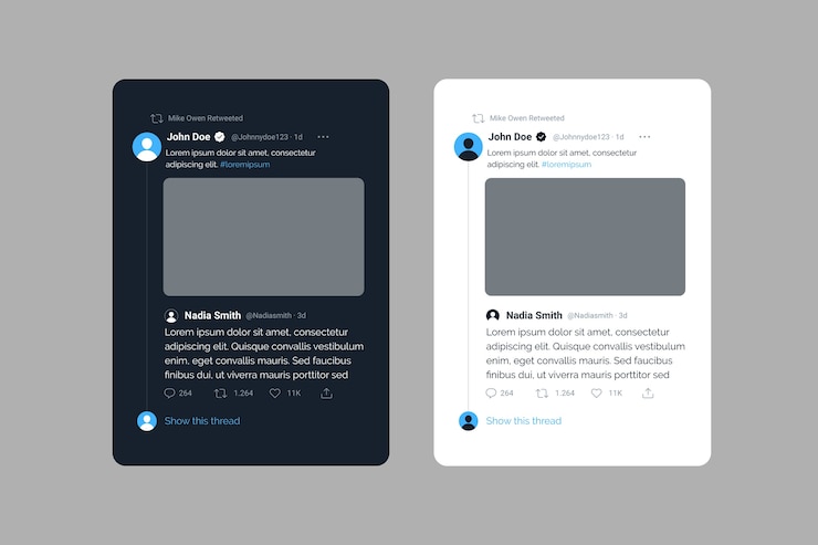 Vector gratuito maqueta de tweet de diseño plano