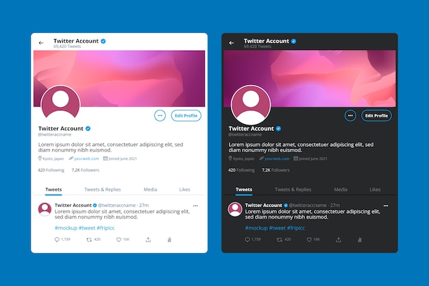 Vector gratuito maqueta de tweet de diseño plano