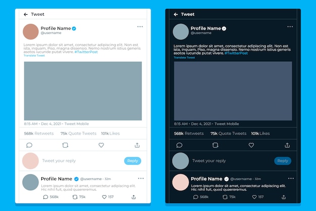 Maqueta de tweet de diseño plano