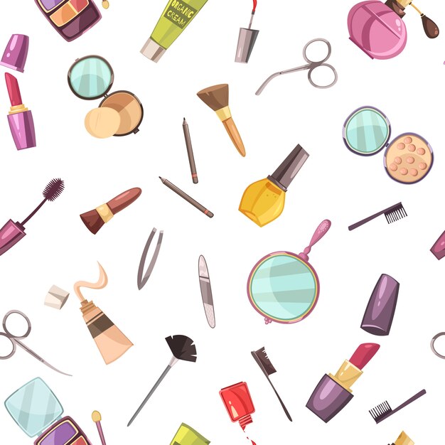 Maquillaje de cosméticos de belleza caso accesorios plano sin patrón