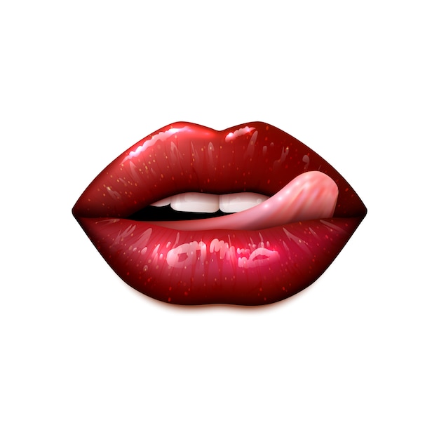 Maquillaje de labios femeninos