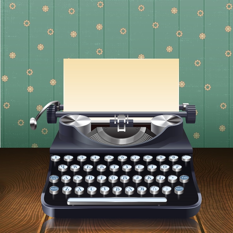 Vector gratuito máquina de escribir realista de estilo retro