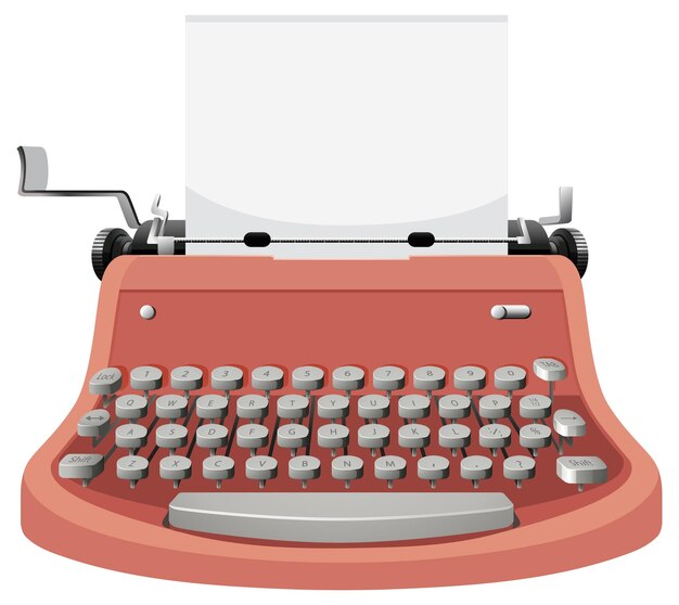 Máquina de escribir vintage en color rosa