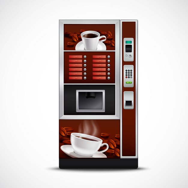 Máquina expendedora de café realista