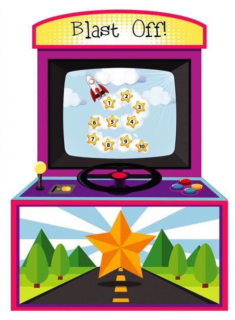 Máquina de juego para contar números en blanco