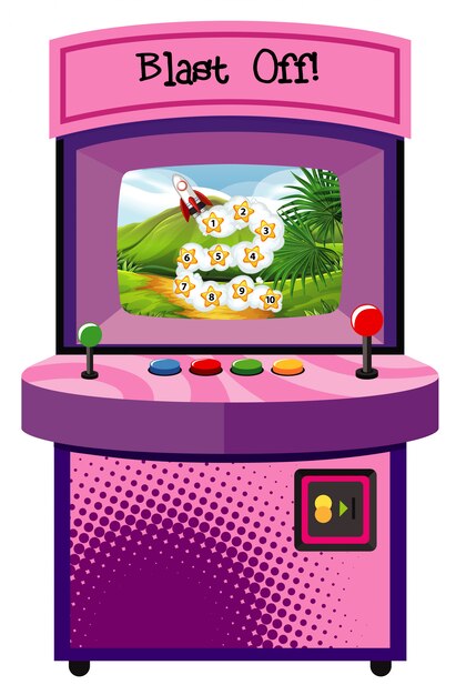 Máquina de juego para contar números sobre fondo aislado