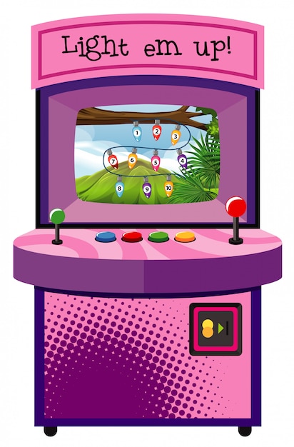 Máquina de juego para contar números sobre fondo aislado