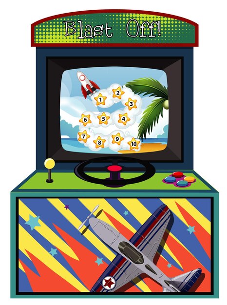 Máquina de juego para contar números sobre fondo aislado