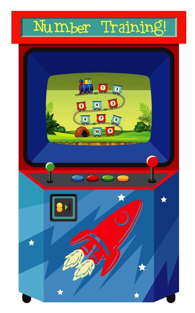 Máquina de juego para contar números sobre fondo aislado