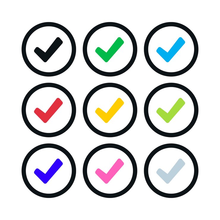 Vector gratuito marca con un círculo múltiples colores conjunto grande