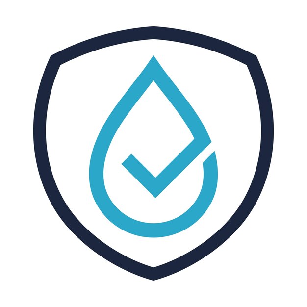 Marca de comprobación de las gotas de agua del escudo