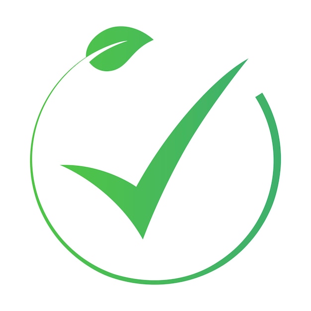 Vector gratuito marca de verificación de hoja green eco loop