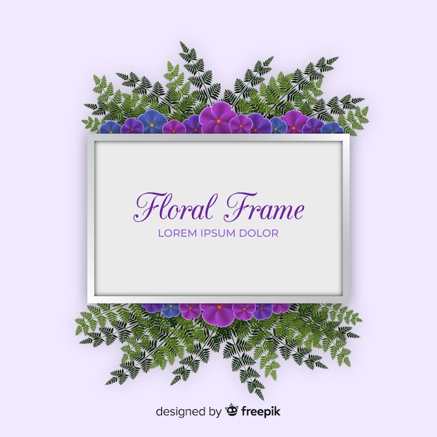 Vector gratuito marco adorable con estilo floral