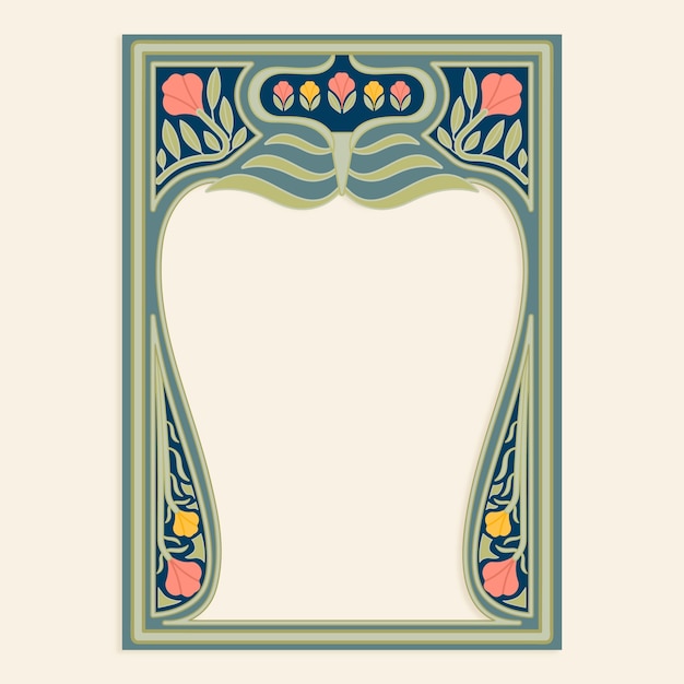 Marco art nouveau dibujado a mano