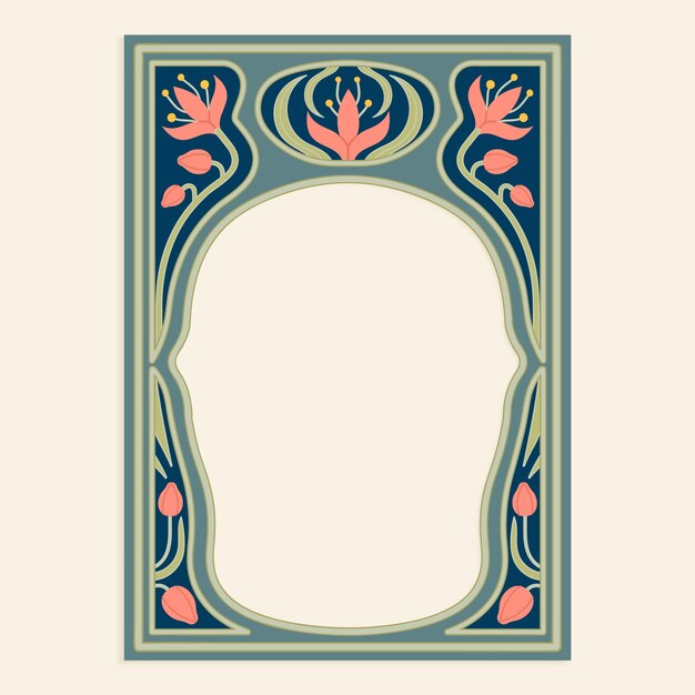 Marco art nouveau dibujado a mano