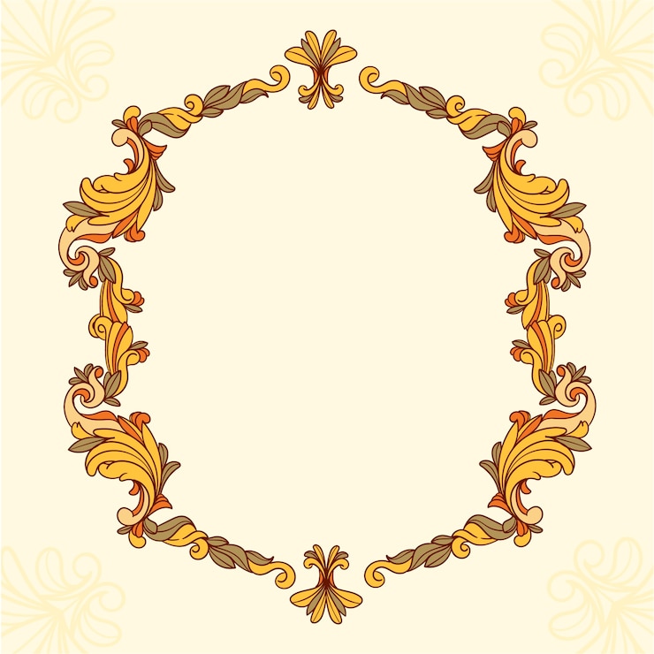 Vector gratuito marco art nouveau dibujado a mano
