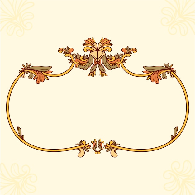 Marco art nouveau dibujado a mano