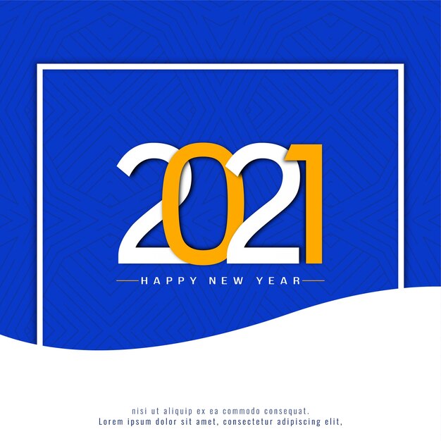 Marco azul Feliz año nuevo 2021