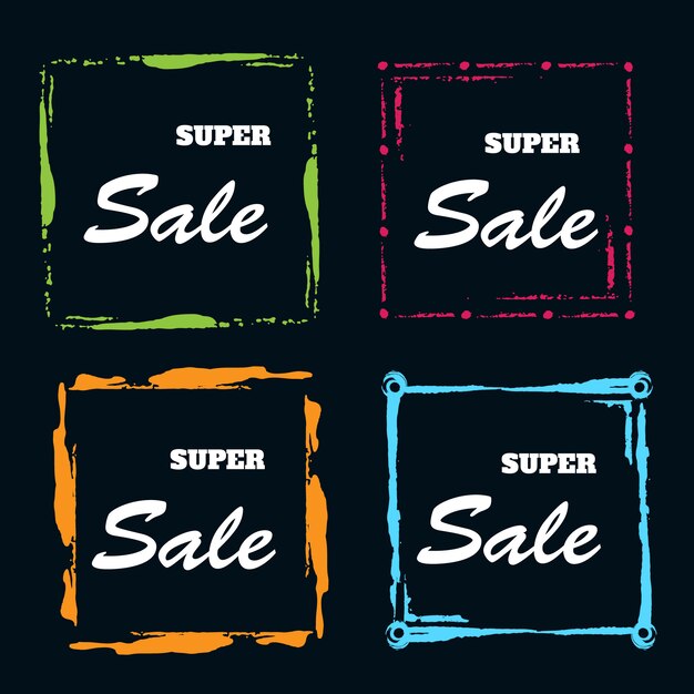 marco de banner de ventas de acuarela