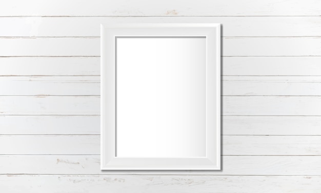 Vector gratuito marco blanco en blanco en la pared