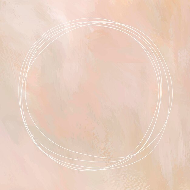 Marco blanco redondo sobre fondo naranja pastel