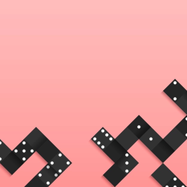 Marco de bloques negro en vector de fondo rosa en blanco