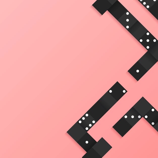 Marco de bloques negro en vector de fondo rosa en blanco