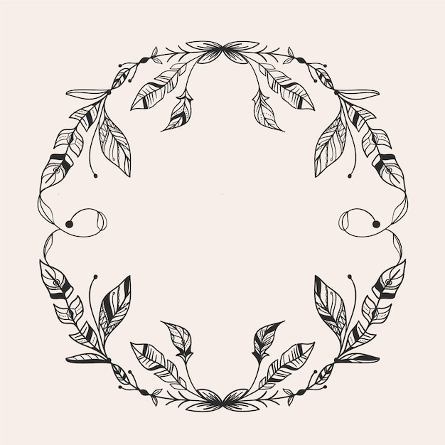 Marco boho dibujado a mano grabado ornamental