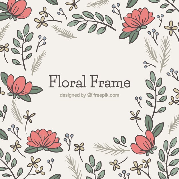 Marco bonito con diseño floral