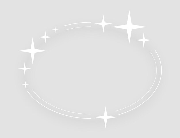 marco de borde oval vacío decorativo con decoración de estrellas brillantes