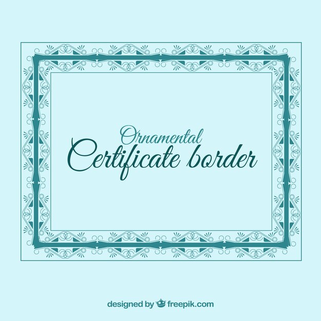 Marco de certificado azul