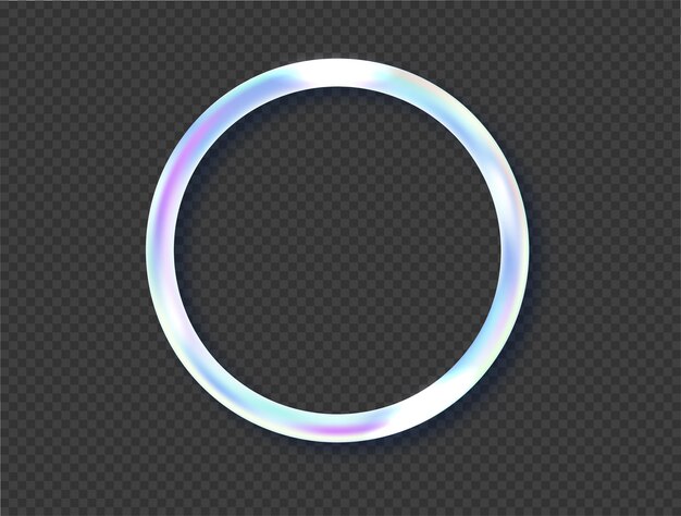 Marco circular de reflexiones holográficas con efecto de luz de prisma