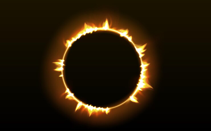 Vector gratuito marco del círculo de fuego vector del efecto de anillo de chispa de llama