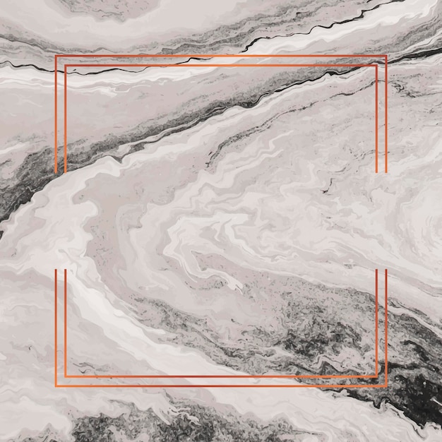 Vector gratuito marco de cobre cuadrado sobre fondo de mármol