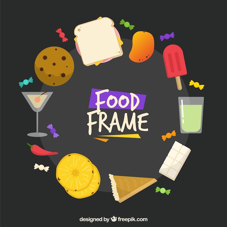 Vector gratuito marco con comida deliciosa