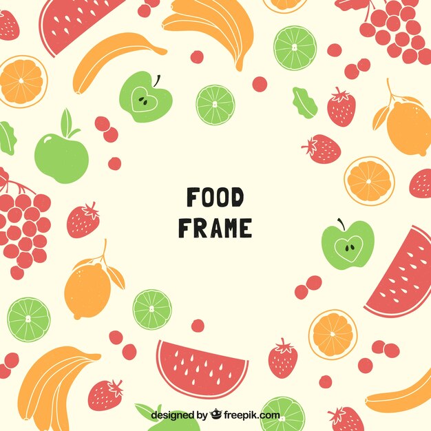 Marco de comida con frutas