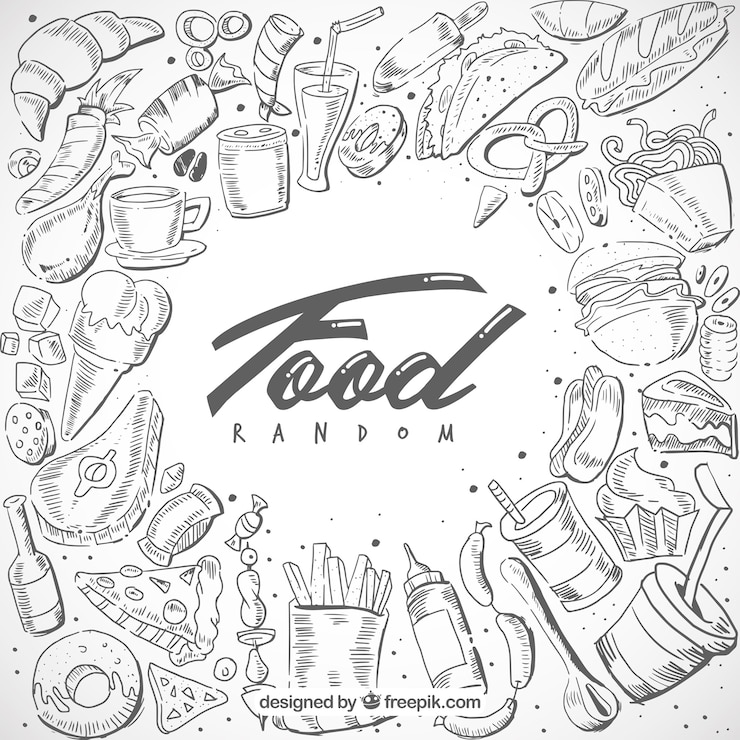 Vector gratuito marco de comida rápida dibujado a mano