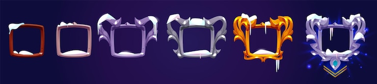 Vector gratuito marco de decoración de fantasía cubierto de nieve.