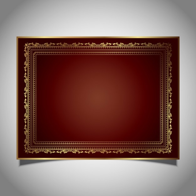 Vector gratuito marco decorativo en colores dorados metálicos