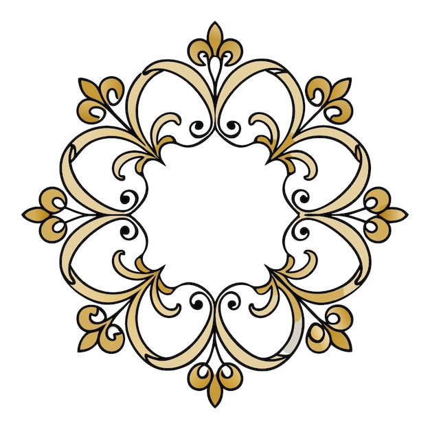 Marco decorativo dorado con motivos florales