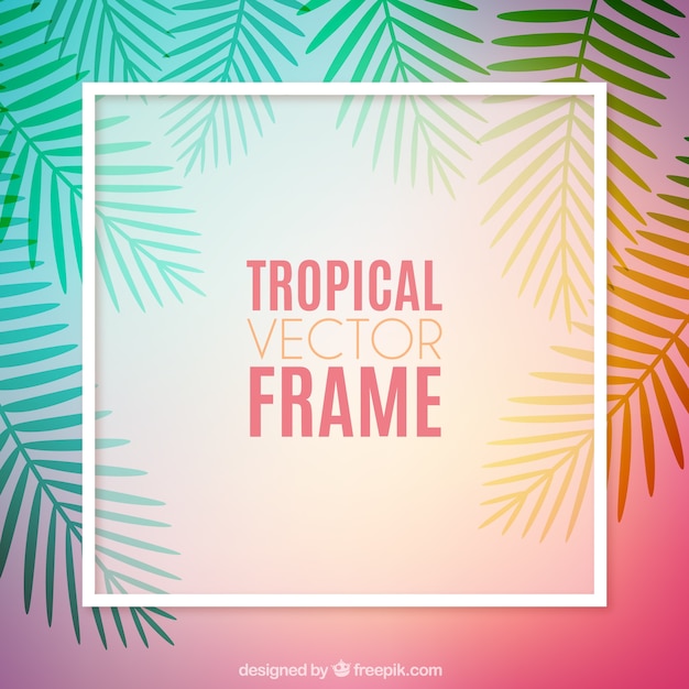 Vector gratuito marco decorativo tropical