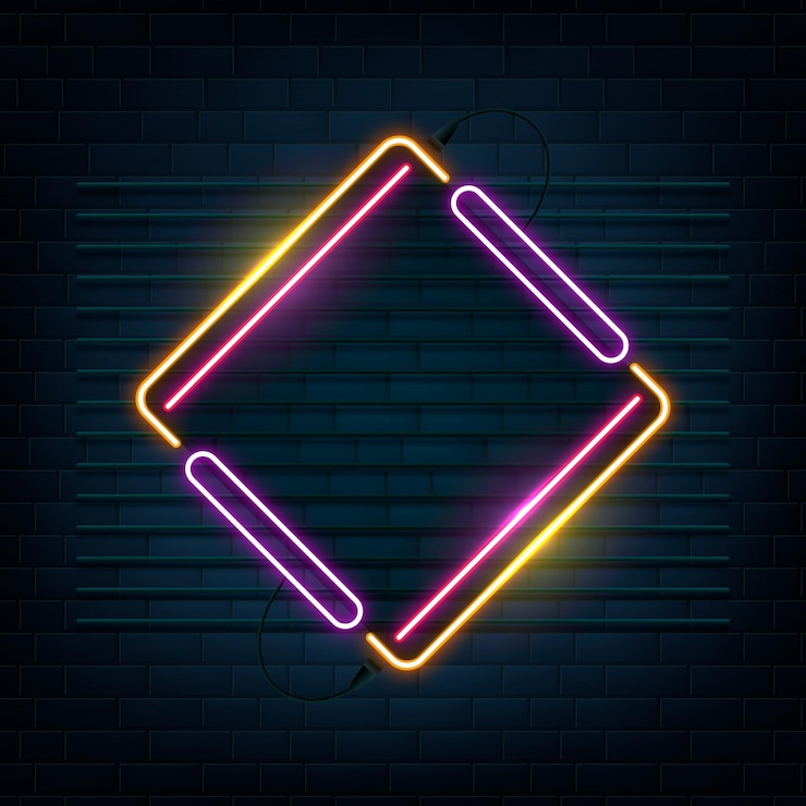 Vector gratuito marco de diseño de neón