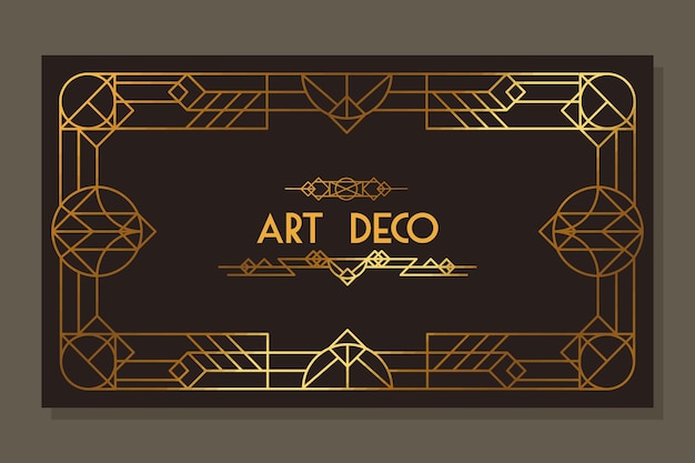 Vector gratuito marco dorado art déco