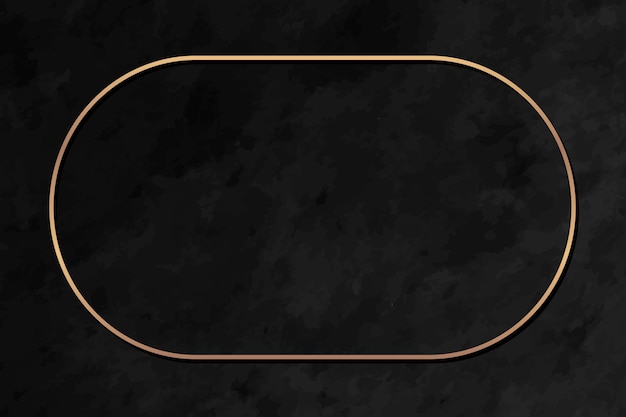Marco dorado ovalado sobre fondo de mármol negro