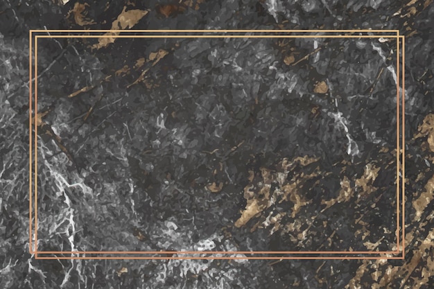 Marco dorado rectangular con fondo de mármol