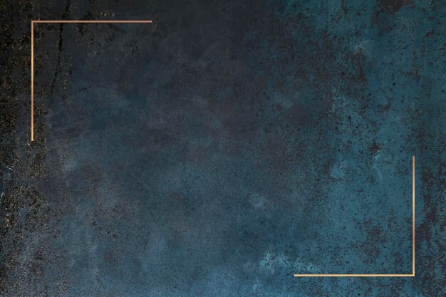 Marco dorado sobre fondo azul grunge