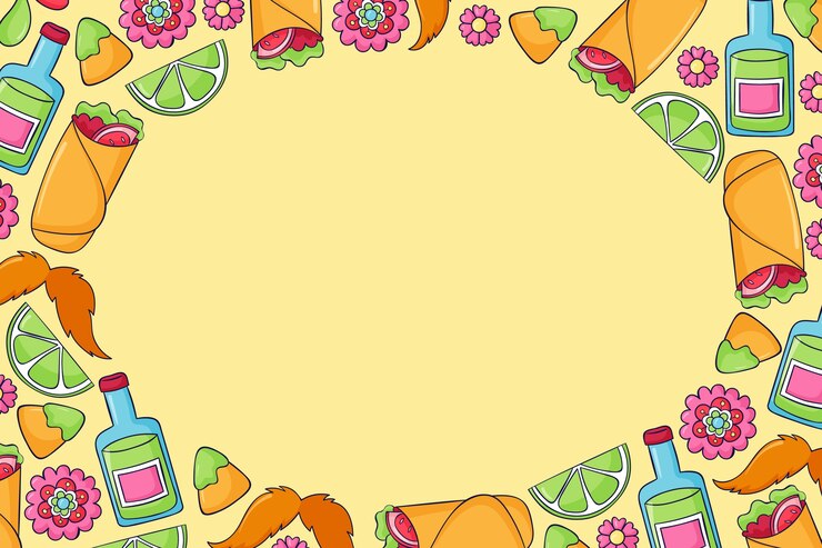 Vector gratuito marco de elementos dibujados a mano de cultura mexicana