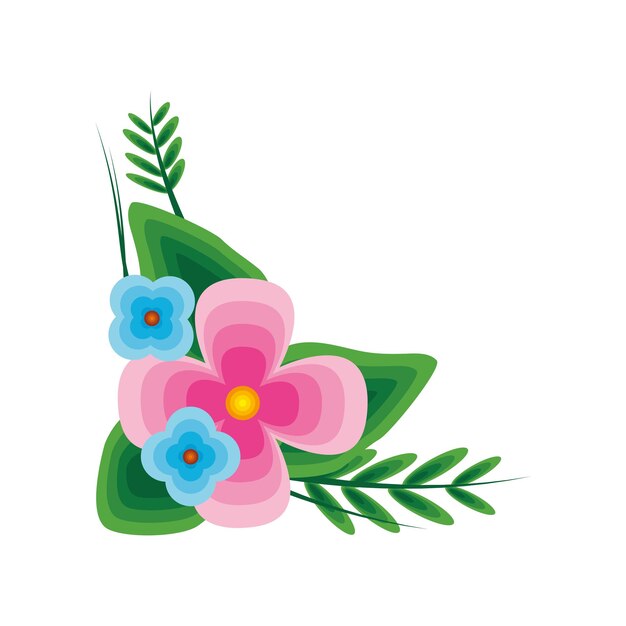 marco de esquina flores decoración icono aislado