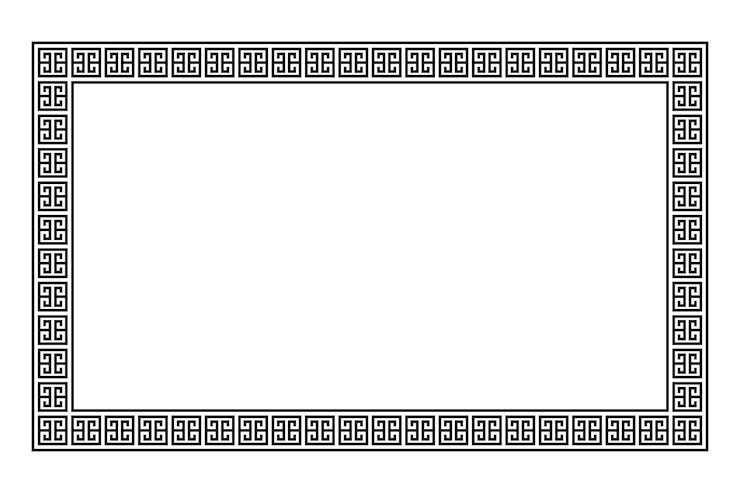 Vector gratuito marco de estilo griego rectangular negro